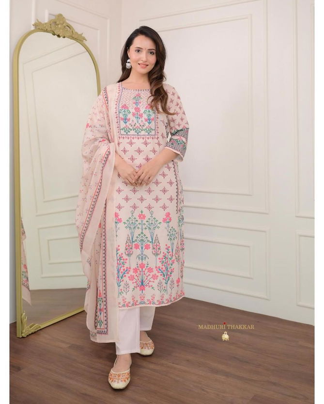 Rashmika By Afsana Muslin Printed Handwork Kurti With Bottom Dupatta Wholesale Price In Surat